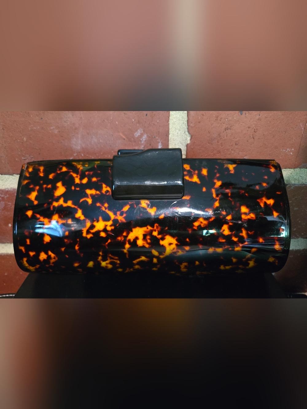 J.Crew Tortoiseshell Acrylic Clutch | Subtle Magnetic Closure | Evening Bag - Picture 3 of 11